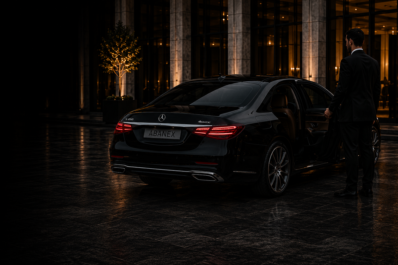 Chauffeur opening the door